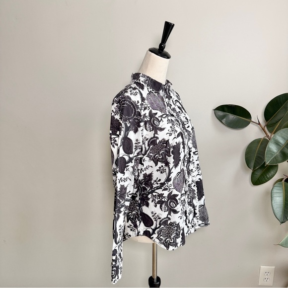 J. Crew Ruffled Slim Perfect Shirt in Ratti Sunflower Floral Print Size 10 - Picture 8 of 10